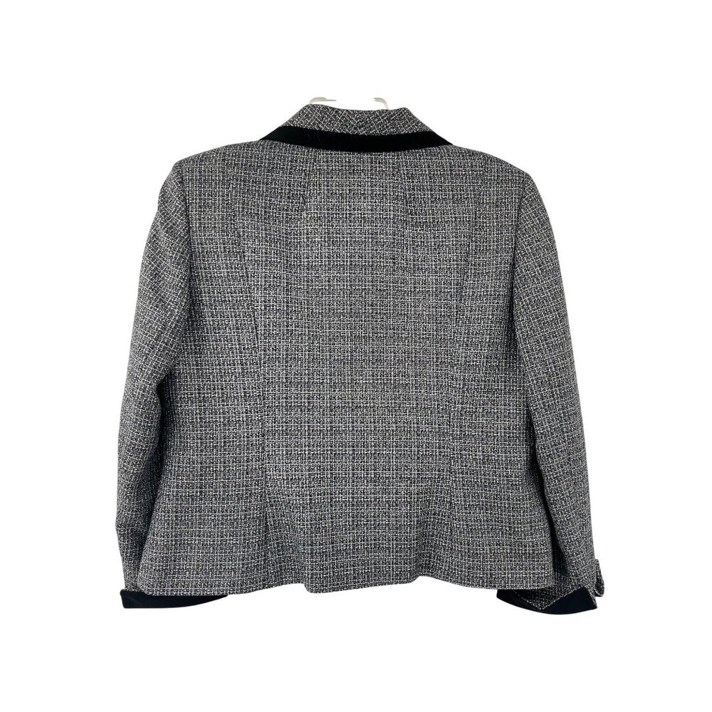 Evan-Picone Blazer Jacket Womens 12P Used Gray Black Trim Lined Petite - Picture 2 of 16